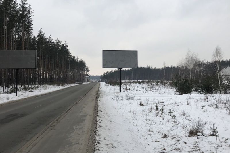 Білборд/Щит, Ірпінь, район Стоянка, нова дорога в сторону Житомирської траси, перед фітнес-клубом «Чемпіонс Клаб»