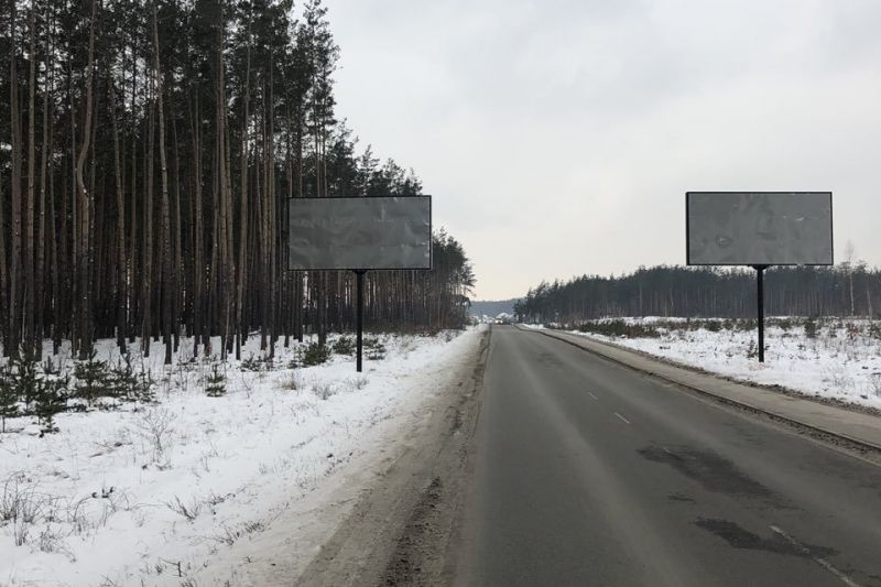 Білборд/Щит, Ірпінь, район Стоянка, нова дорога в сторону Житомирської траси, перед фітнес-клубом «Чемпіонс Клаб»