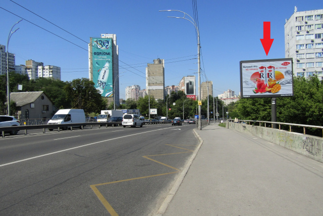 Led екран/Відеоборд, Київ, Вадима Гетьмана, вул, з/п Караваєві Дачі, на мосту, в напрямку центру