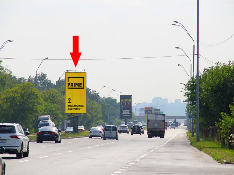 Білборд/Щит, Київ, Броварський пр., 37, роздільник, в сторону ст.м. "Лісова", центру