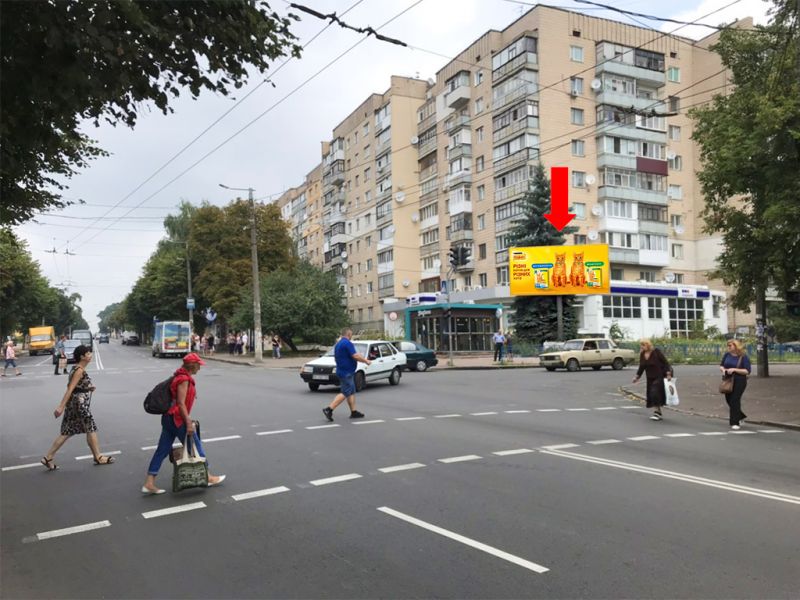 Білборд/Щит, Житомир, Перемоги вул., 54 / Українки вул., з центру