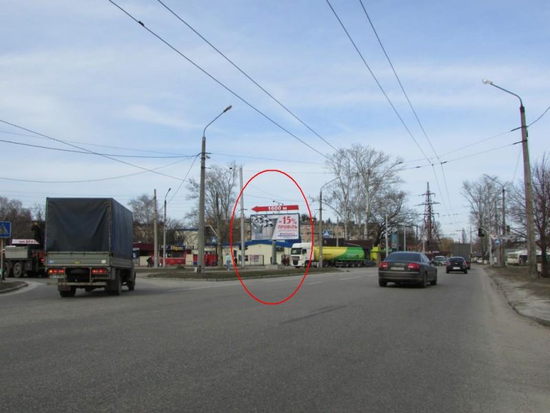 Білборд/Щит, Полтава, М. Бірюзова вул.та  Ковпака вул. (в центр)на перехр.