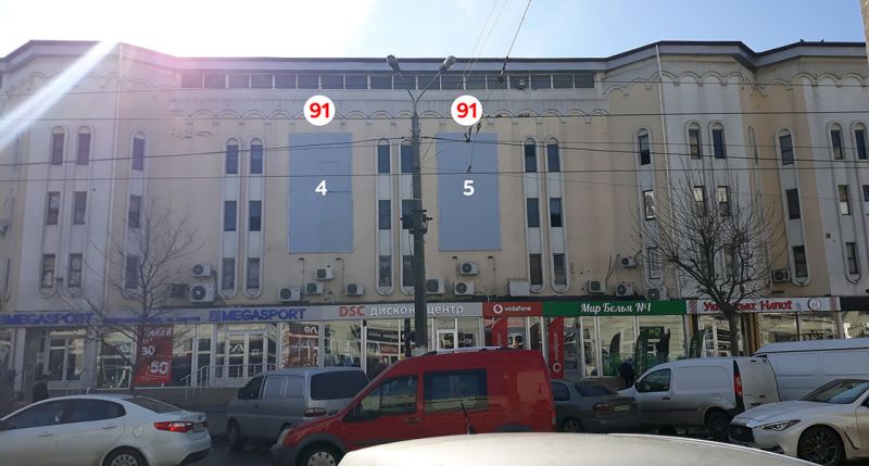 Реклама на фасадах/Брандмауер, Одеса, Пантелеймоновская (здание Паркинга) № 2,5