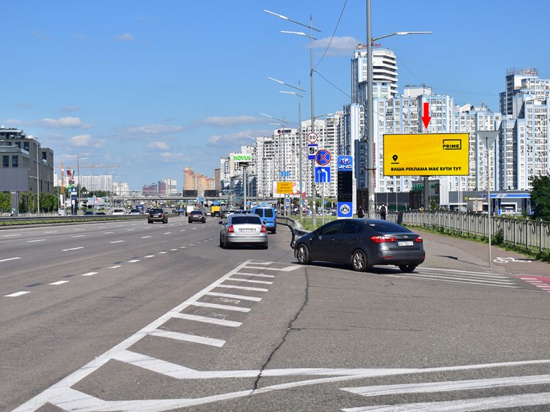 Led екран/Відеоборд, Київ, Бажана пр. -вул.Зарічна, в сторону ст. м. "Осокорки", з центру, (ролик 10 сек, 1 вихід/1,5 хвилини)