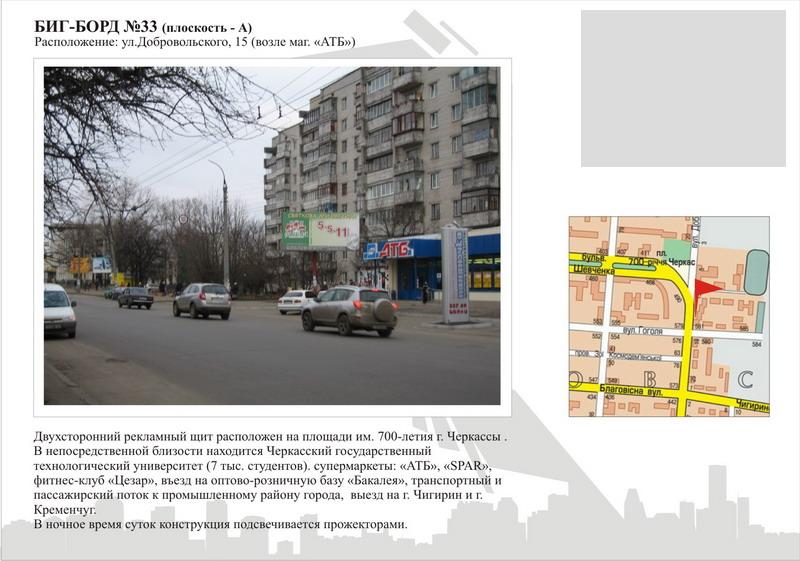 Білборд/Щит, Черкаси, вул. Добровольского, (маг.АТБ)