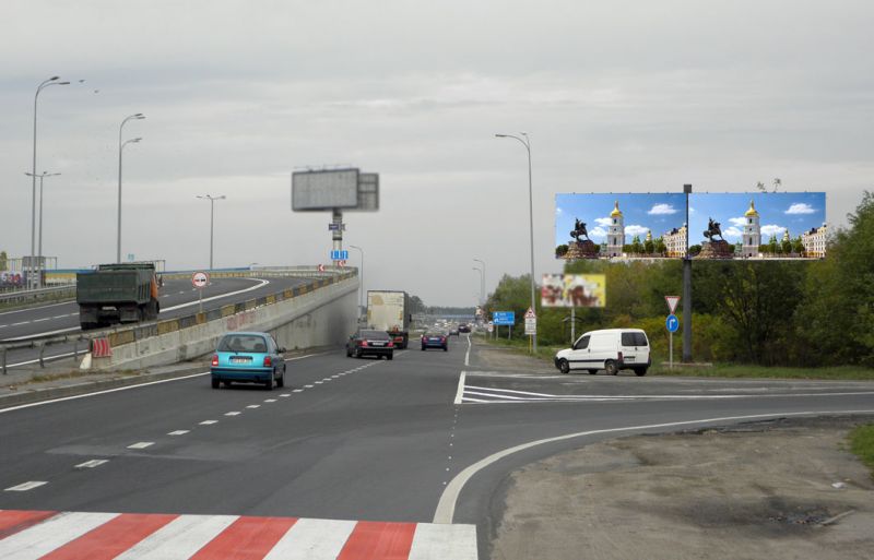 Білборд/Щит, Київ, траса Одеса-Київ/виїзд з Васильківа (А) правий - 10 км до Київа