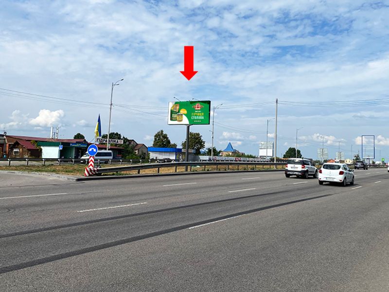 Білборд/Щит, Київ, Кільцева дорога - вул. Литвиненка-Вольгемут, роздільник, поворот на Софіївську Борщагівку, в напрямку пр. Перемоги