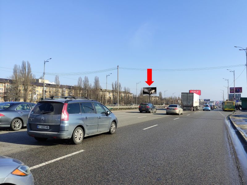 Led екран/Відеоборд, Київ, Кільцева дорога - вул. Литвиненка-Вольгемут, роздільник, поворот на Софіївську Борщагівку, в напрямку Одеської площі