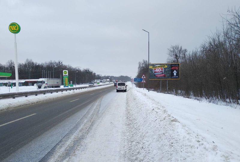 Билборд/Щит, Житомир, выезд из города в напр. Бердичева, Винницы, Бердичевское шоссе, выезд из АЗС ОККО, напротив ВОГ, от поворота на с.Заречаны, строительного маркета, миниотель "Шале", АТБ, после поворота с объездной, со ст. Киева