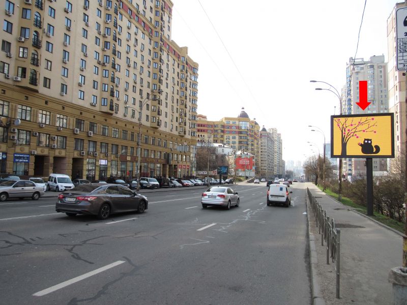 Led екран/Відеоборд, Київ, Чорновола вул., 8, в бік пр. Перемоги