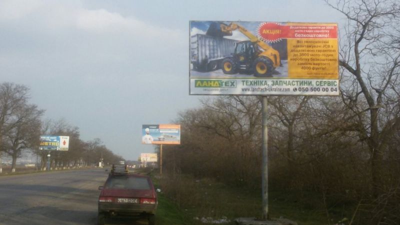 Билборд/Щит, Трассы, Одеса - Кучургани транспорт прямує в м. Одеса ( 1,5 км до 2х стовпів)