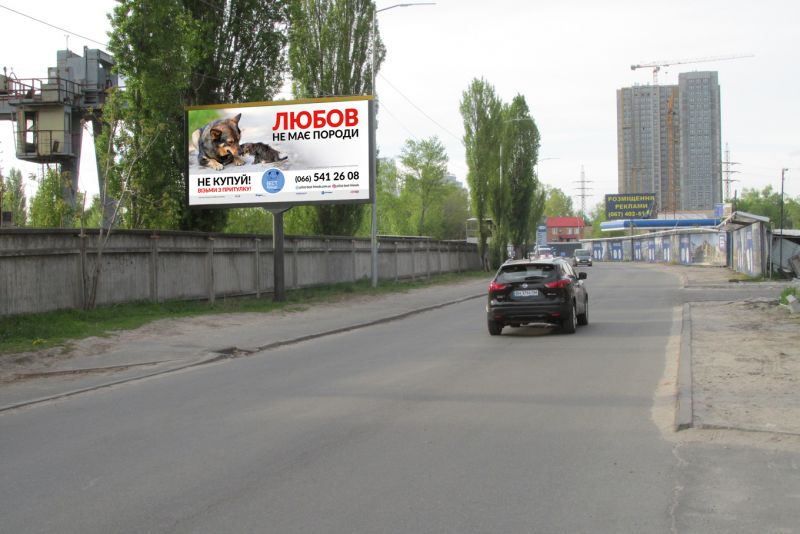 Билборд/Щит, Киев, Електриків вул., 23-Б, біля ЖК Рибальський, в напрямку вул. Набережно-Рибальської