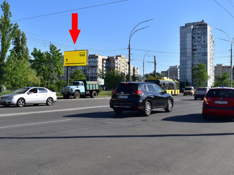 Білборд/Щит, Київ, Маяковського пр., 38/10 - вул. Лифаря (колиш. вул. Сабурова), в центр