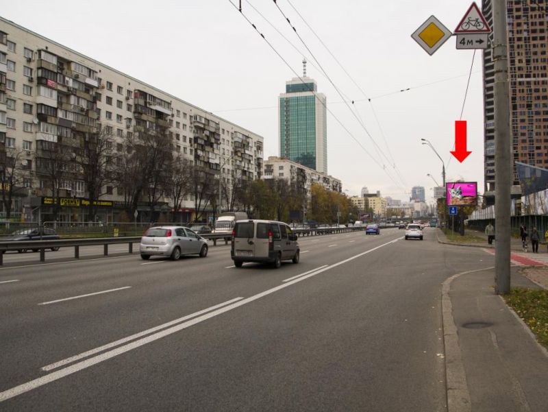 Led екран/Відеоборд, Київ, Перемоги пр., 13 - вул. Шолуденка, 100 м. до центрального ЗАГСу, в сторону Повітрофлотського мосту, до центру, (ролик 10 сек, 1 вихід/3 хвилини)