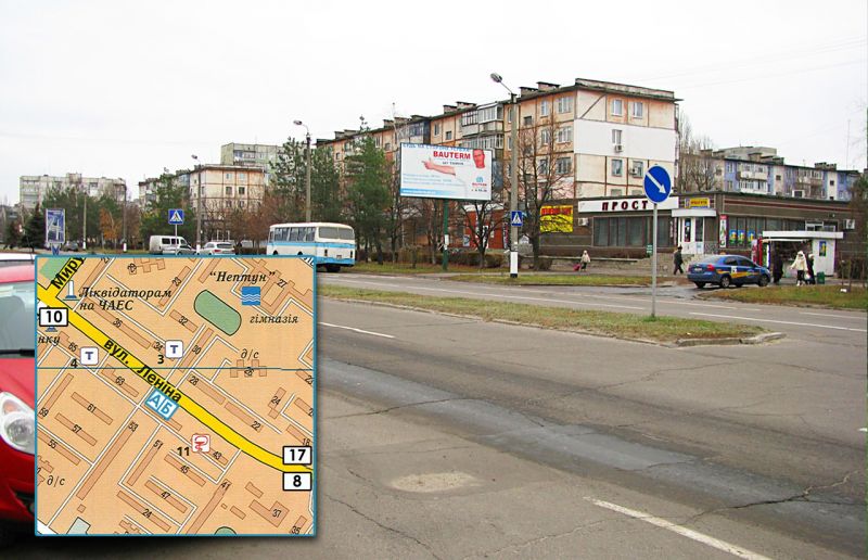Білборд/Щит, Горішні Плавні/Комсомольськ, просп. Героїв Дніпра, 49 (навпроти магазину «АТБ») центральна вулиця