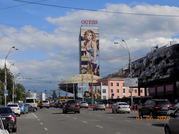 Реклама на фасадах/Брандмауэр, Киев, Антоновича  вул. 180 (вид на ТРЦ OCEAN PLAZA)