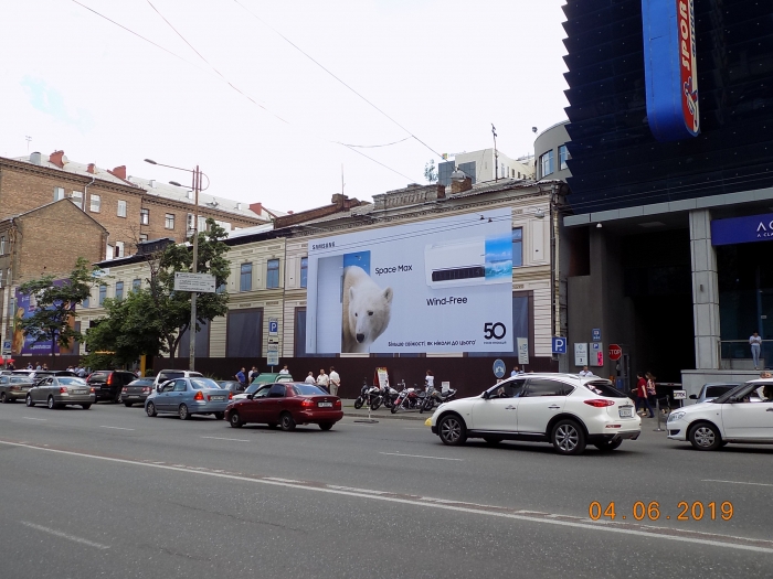Реклама на фасадах/Брандмауэр, Киев, Толстого Льва вул. 55 (праве крило, площа реклами 96 кв.м)