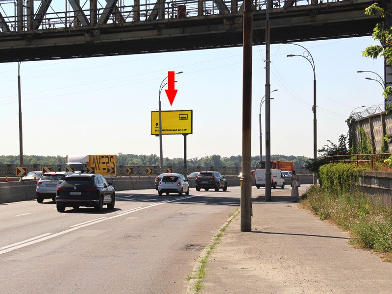 Білборд/Щит, Київ, Набережно-Рибальська вул., 120м до перехрестя з Електриків вул., в бік Подолу, Електриків вул.