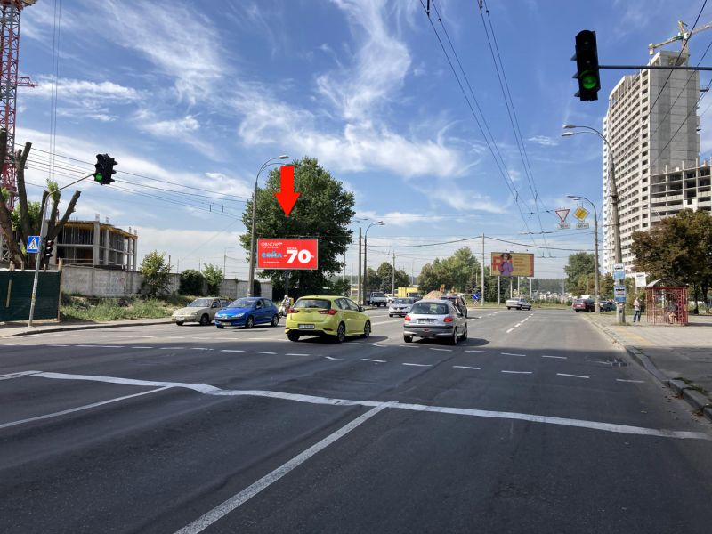 Білборд/Щит, Київ, просп. Правди / вул. М. Гречка/Виговського (ТЦ Ретровіль, ЖК Варшавський)