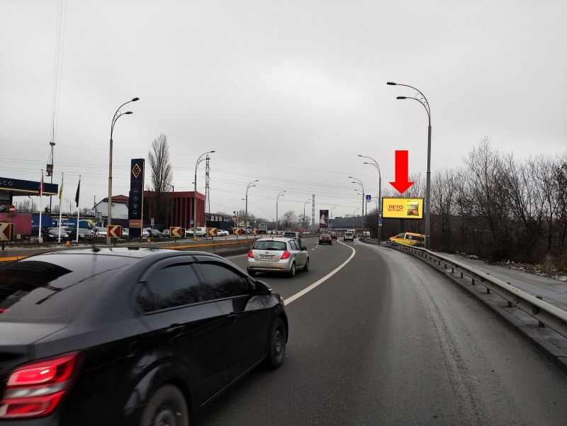 Led экран/Видеоборд, Киев, Набережно-Рибальська вул., навпроти АЗС “Glusco”, коло клубу “Disco Radio Hall”, 550м від Подільсько-Воскресенського мосту, в бік Оболоні, Московського мосту