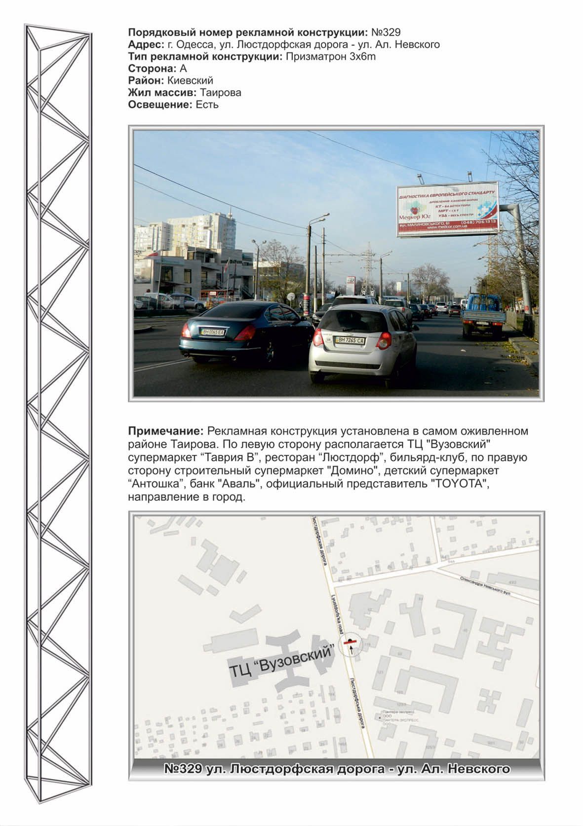 Роллер/Призматрон, Одесса, №329 ул.Люстдорфская дорога - ТЦ "Вузовский" - "Таврия" в центр ст А