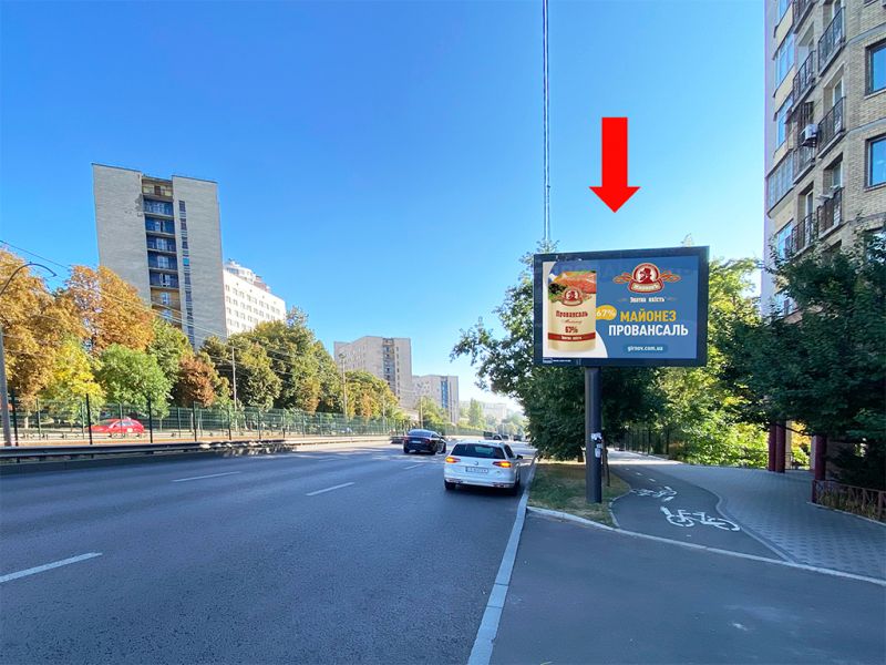 Скрол/Сітіборд, Київ, Борщагівська вул., 143б, навпроти ТРЦ "Аркадія", супермаркетів "Сільпо", "Comfi", в сторону центру