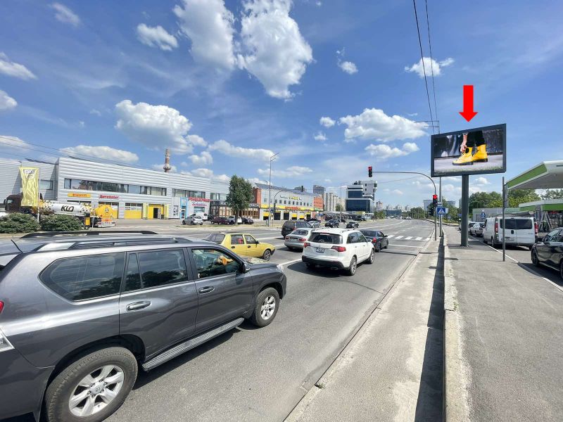 Скролл/Ситиборд, Киев, Дніпровська набережна, 8а, біля АЗС "Окко", в сторону ТРЦ "River Mall", пр. Бажана