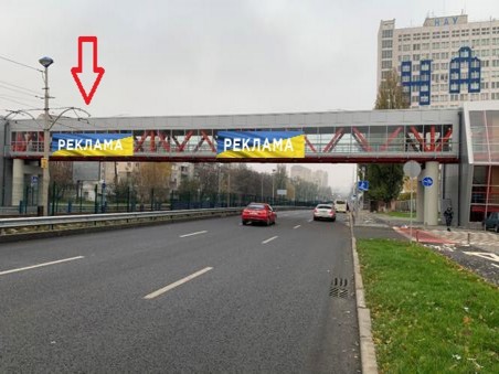 Реклама на мостах, Киев, пр. Любомира Гузара (Леся Курбаса), на перитині з вул. Василенка, в сторону Індустріального мосту