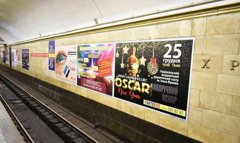Реклама в метро/Беклайт, Киев, Всі станції метро, Шляхові стіни
