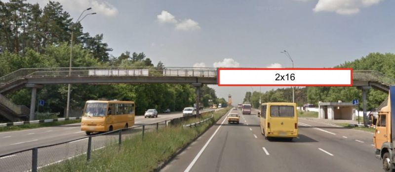 Реклама на мостах, Киев, просп. Броварський, на мосту та шляхопроводі, біля примикання автодороги в с. Зазим’є, напрямок до в'їзду в Київ