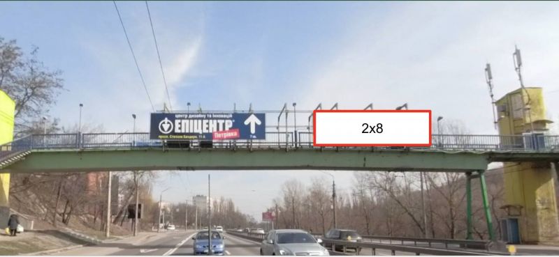 Реклама на мостах, Киев, вул. Олени Теліги в районі АЗС, напряіок до станції метро "Почайна"