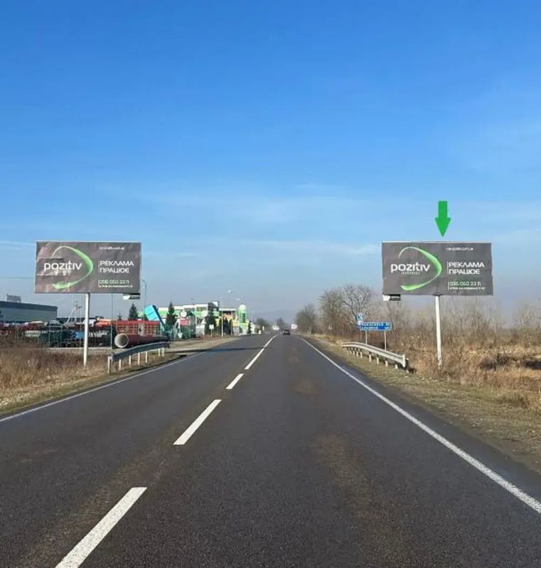 Билборд/Щит, Трассы, Виїзд з м. Тячів, біля АЗС UPG, Маркет, супермаркету Барва в сторону м. Хуст, траса мукачево -Рогатин
