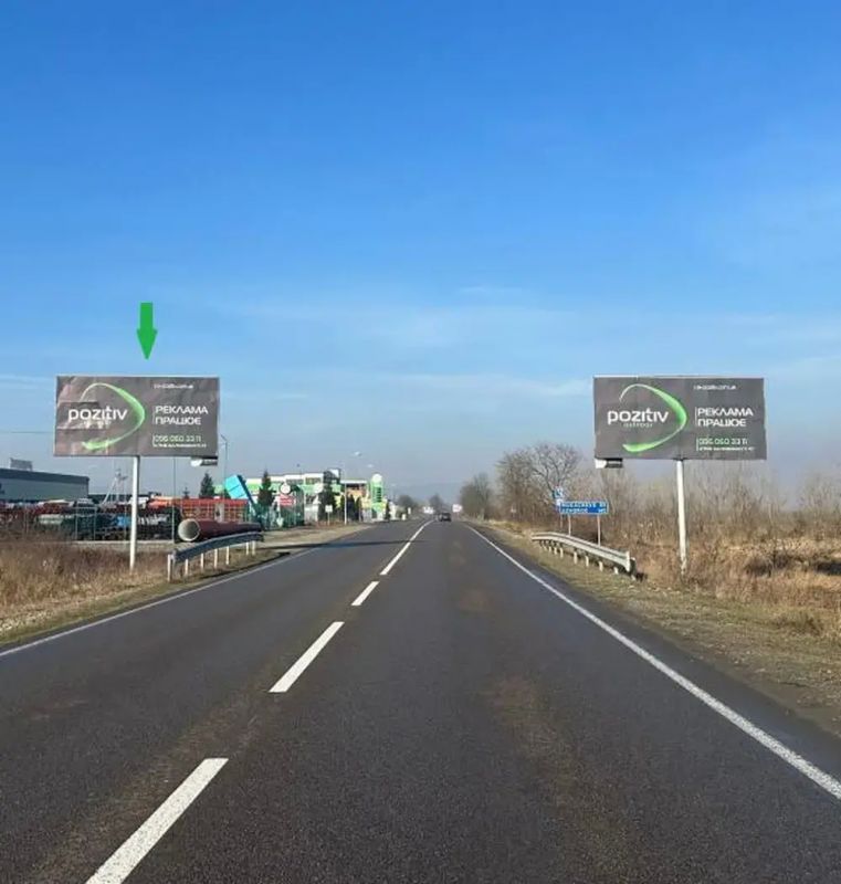 Билборд/Щит, Трассы, Виїзд з м. Тячів, біля АЗС UPG, Маркет, супермаркету Барва в сторону м. Хуст, траса мукачево -Рогатин
