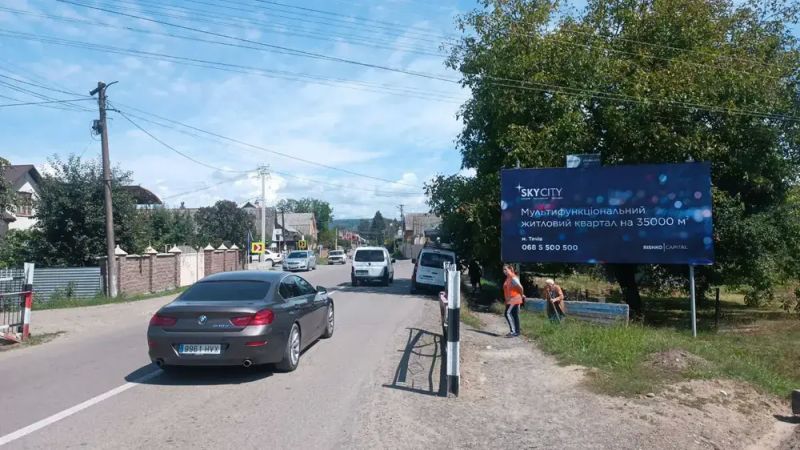 Билборд/Щит, Трассы, смт.Тересва,вул.Головна, в сторону м.Рахів, (ЖД переїзд)