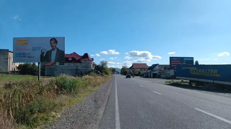 Билборд/Щит, Трассы, смт.Солотвино,вул.Спортивна, в сторону м.Рахів, РИНОК