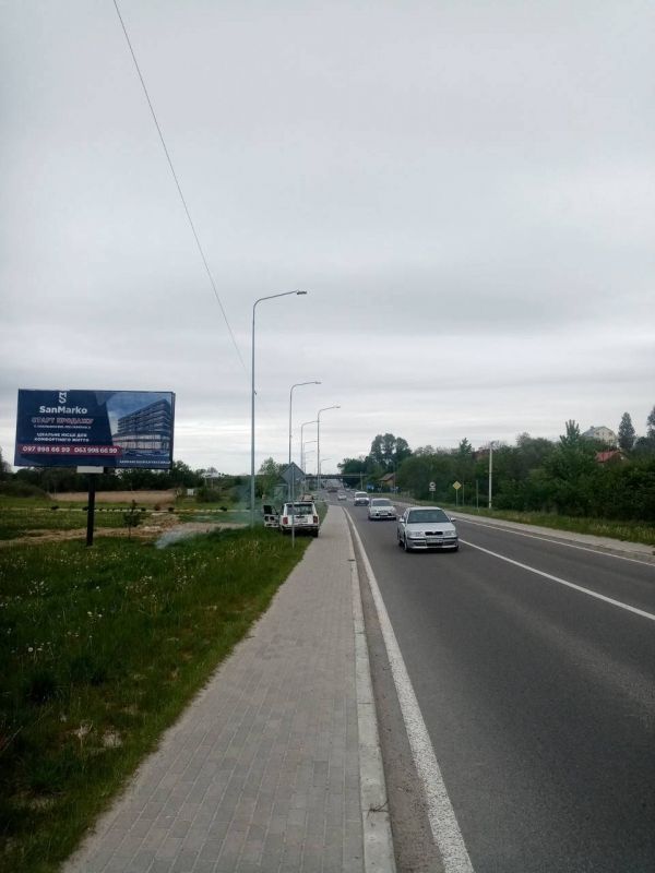 Билборд/Щит, Трассы, Львів-Сокільники, дорога Львів-Пустомити (праворуч), навпроти церкви Різдва Пресвятої Богородиці. (3х6, Б)