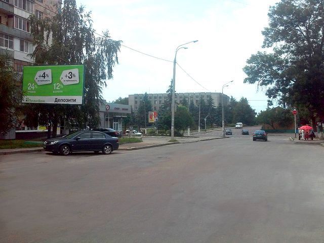 Билборд/Щит, Житомир, Домбровського вул., 2 (Ощадбанк, VAB,  Екомаркет)