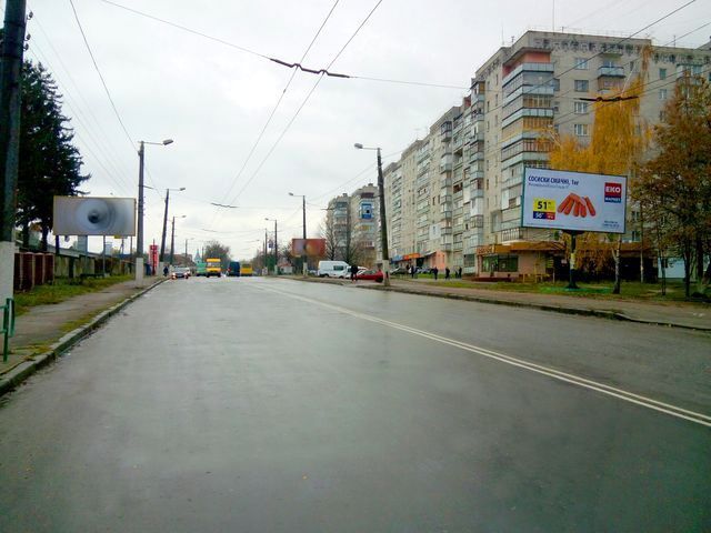 Билборд/Щит, Житомир, Покровська вул., 159 (Міська стомат. поліклінка 2, 100м до Приват Банк)